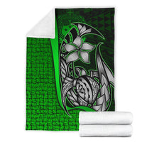 Samoa Polynesian Premium Blanket Green - Turtle With Hook - Polynesian Pride