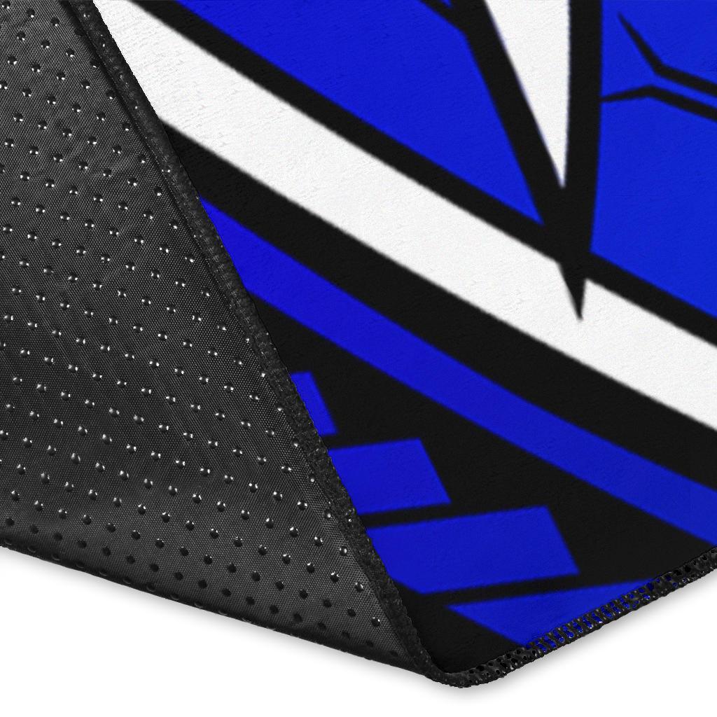 Nauru Area Rug - Tribal Flower Special Pattern Blue Color - Polynesian Pride