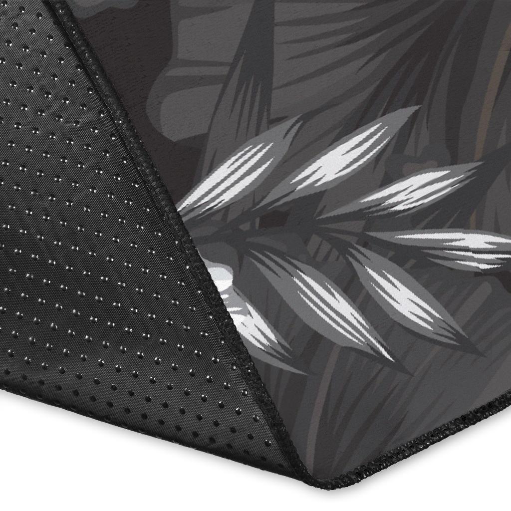 Hibiscus And Plumeria B&W Area Rug AH - Polynesian Pride