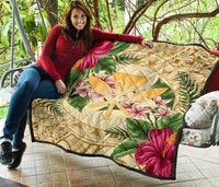 Hawaii Premium Quilt - Kanaka Maoli Premium Quilt Strong Pattern Hibiscus Plumeria AH - Polynesian Pride