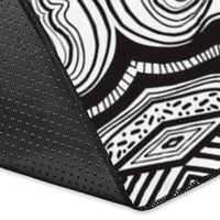 Polynesian Black And White Area Rug - Polynesian Pride