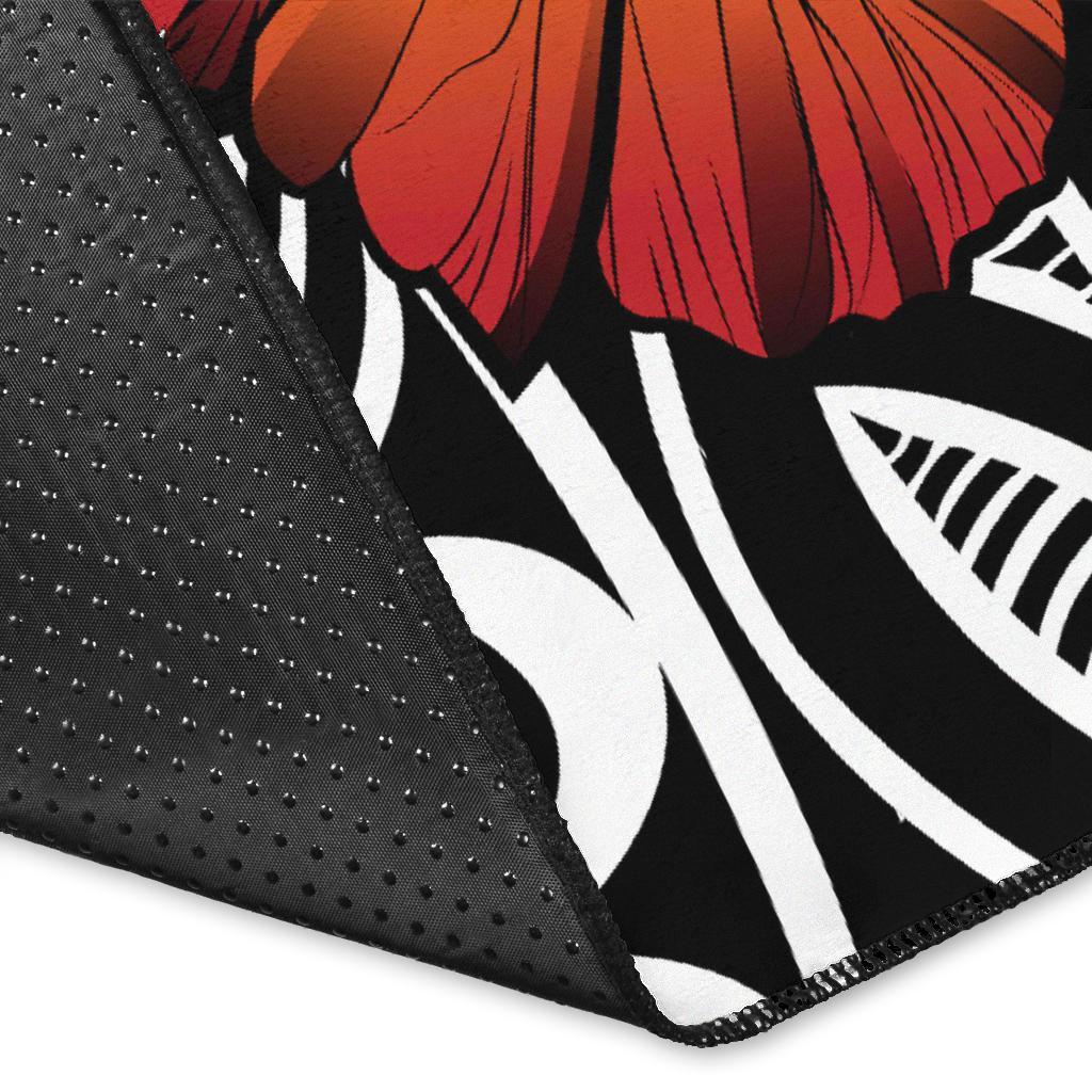 Hawaiian Map Turtle Swim Plumeria Polynesian Rug - J6 - Polynesian Pride