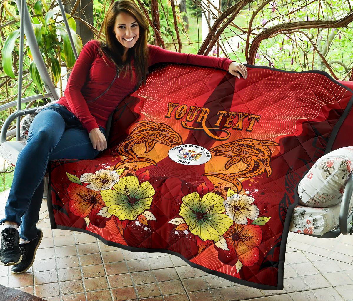 Niue Personalised Premium Quilt - Tribal Tuna Fish - Polynesian Pride