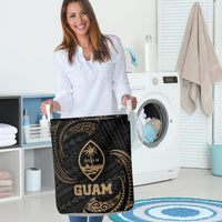 Guam Polynesian Laundry Basket - Gold Tribal Wave - Polynesian Pride