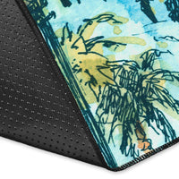 Tropical Palm Trees Blue Rug - Polynesian Pride