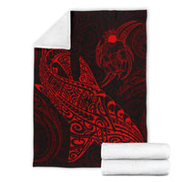 Shark Polynesian Blanket - Polynesian Tattoo Red - Polynesian Pride