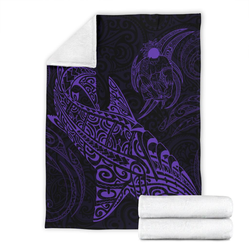 Shark Polynesian Blanket - Polynesian Tattoo Purple - Polynesian Pride