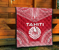 Tahiti Premium Quilt - Tahiti Flag Polynesian Chief Red Version - Polynesian Pride
