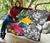 Papua New Guinea Premium Quilt White - Turtle Plumeria Banana Leaf - Polynesian Pride