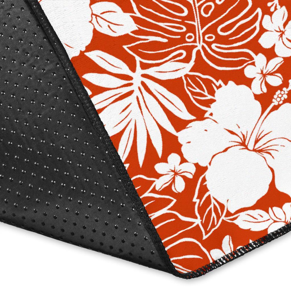 Hibiscus Flower Pattern Rug - Polynesian Pride