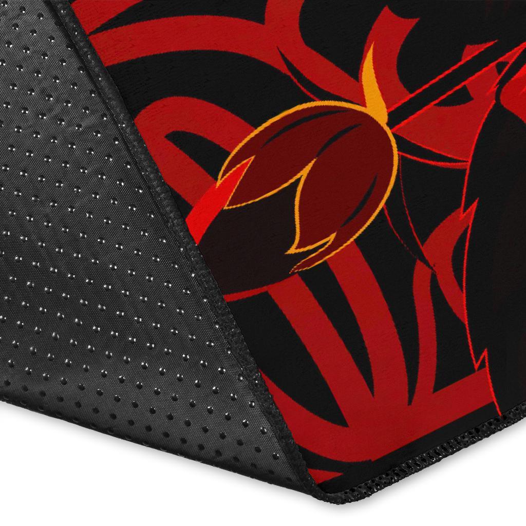 Hawaii Hibiscus Polynesian Red Big Turtle Area Rug AH - Polynesian Pride