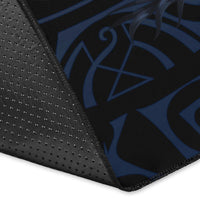 hawaii Rug - Turtle Strong Pattern Hibiscus Plumeria Blue AH - Polynesian Pride