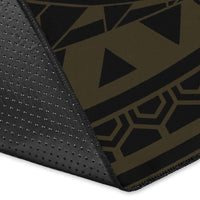 Royal Hibiscus Polynesian Tribal Area Rug Gold AH - Polynesian Pride