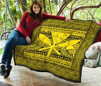 Hawaii Polynesian Kanaka Maoli Premium Quilt Yellow - Polynesian Pride