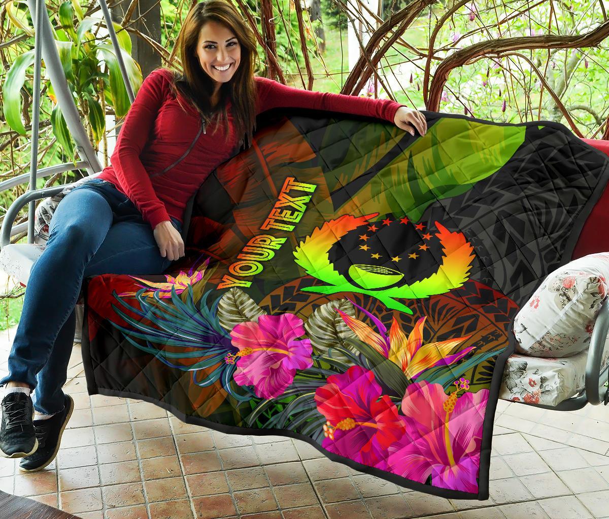 Pohnpei Polynesian Personalised Premium Quilt - Hibiscus and Banana Leaves - Polynesian Pride