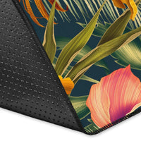 Seamless Tropical Flower Plant And Leaf Pattern Rug - Polynesian Pride