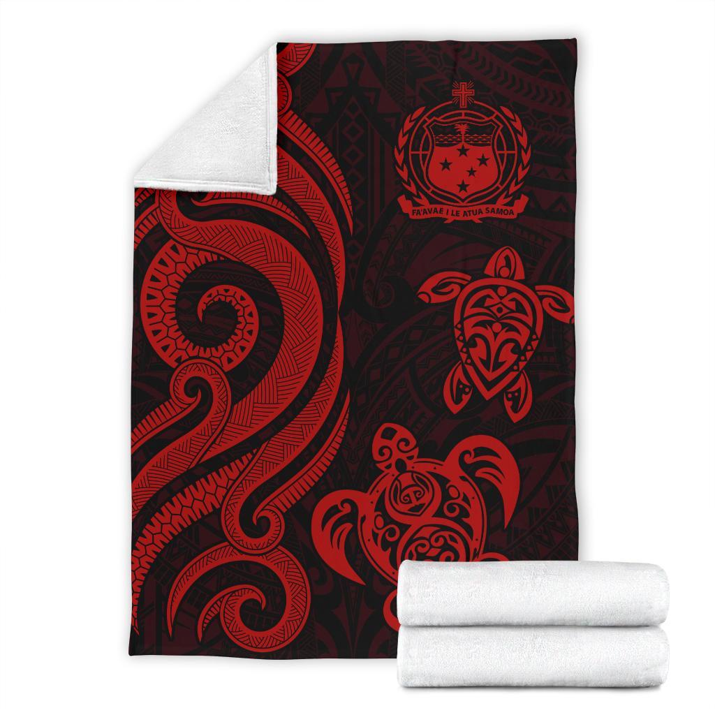Samoa Polynesian Premium Blanket - Red Tentacle Turtle - Polynesian Pride