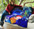 Federated States of Micronesia Custom Personalised Premium Quilt - Humpback Whale with Tropical Flowers (Blue) - Polynesian Pride