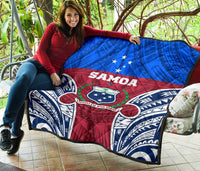 Samoa Polynesian Premium Quilt - Samoan Pattern With Seal - Polynesian Pride