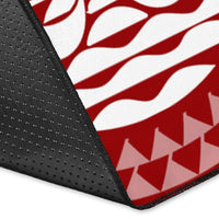 Tahiti Area Rug - Tahiti Seal In Polynesian Tattoo Style (Red) - Polynesian Pride