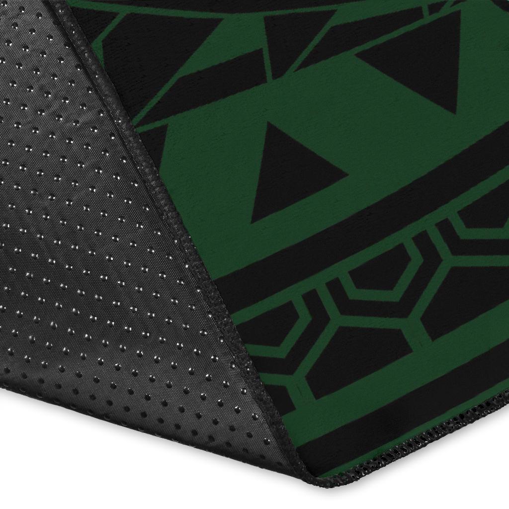 Royal Hibiscus Polynesian Tribal Area Rug Green AH - Polynesian Pride