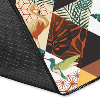 Tropical Jungle Parrots And Flamingos Pattern Rug - Polynesian Pride