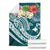Papua New Guinea Polynesian Premium Blanket - Summer Plumeria (Turquoise) - Polynesian Pride