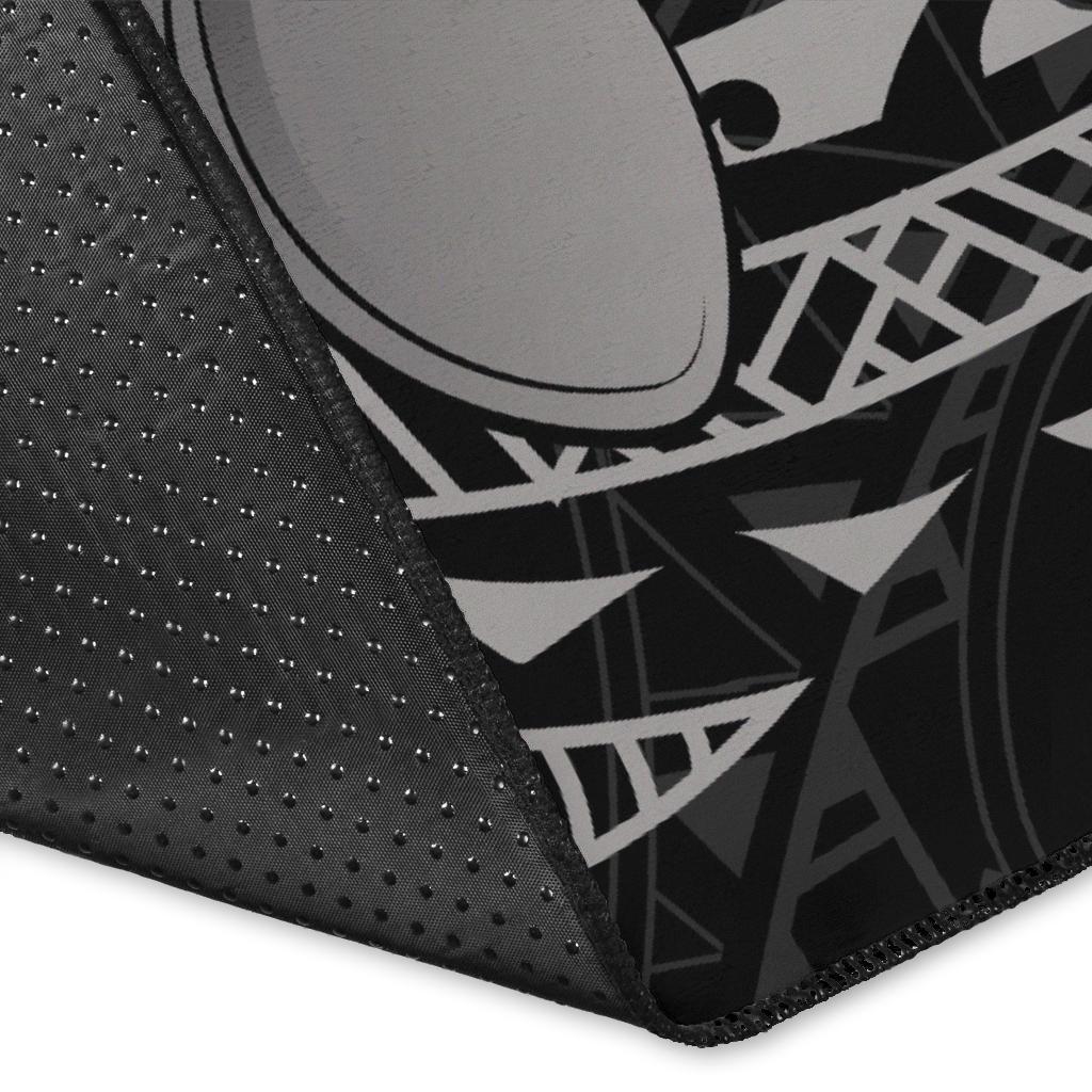 Hawaii Polynesian Turtle Plumeria Rug - Pog Style Gray - Polynesian Pride