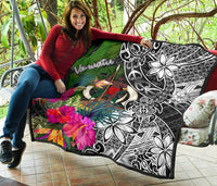Vanuatu Premium Quilt - Turtle Plumeria Banana Leaf - Polynesian Pride