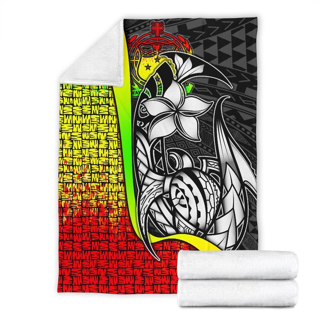 Samoa Polynesian Premium Blanket Reggae - Turtle With Hook - Polynesian Pride