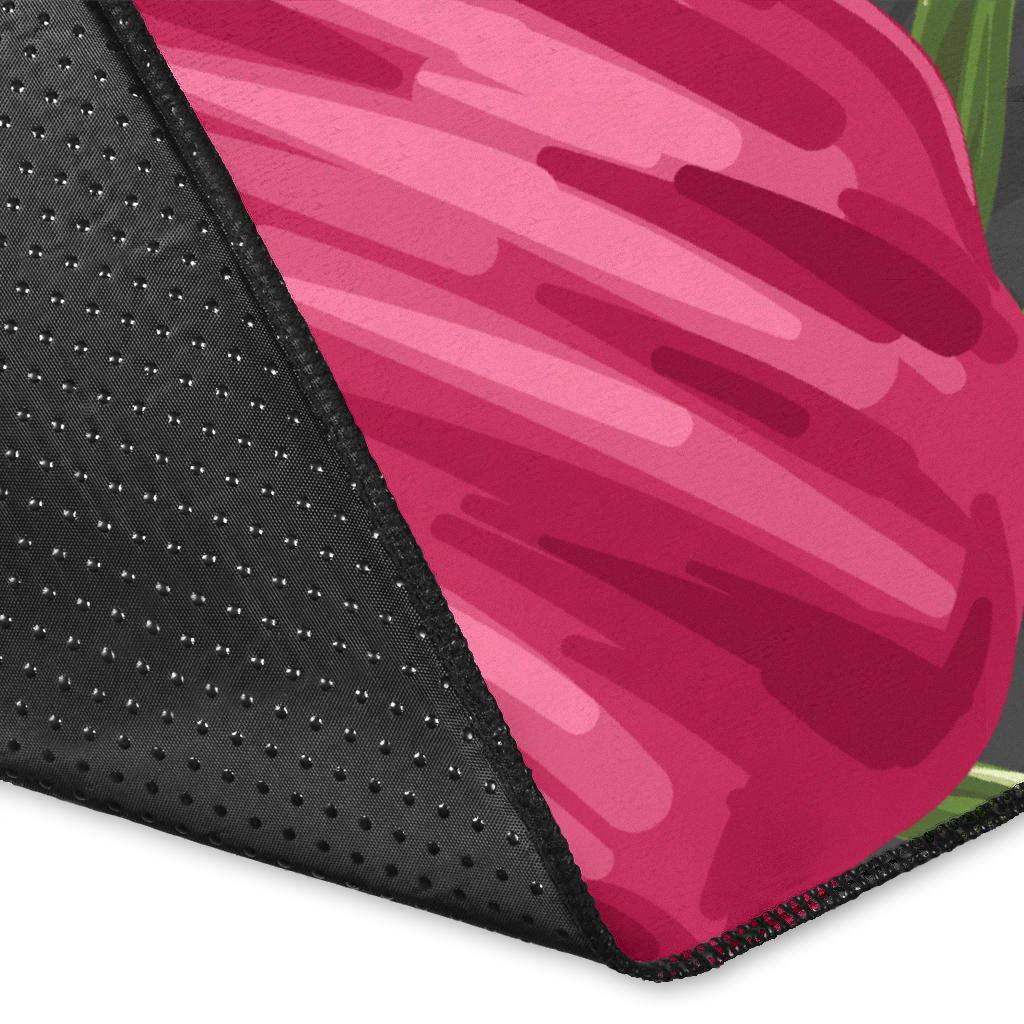 Hawaii Polynesian Turtle Tropical Hibiscus Plumeria Rug - Gray - Polynesian Pride