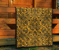 Polynesian Premium Quilt Yellow Black - Polynesian Pride