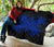 Hawaiian Premium Quilt Royal Pattern - Black And Blue - A2 Style - Polynesian Pride