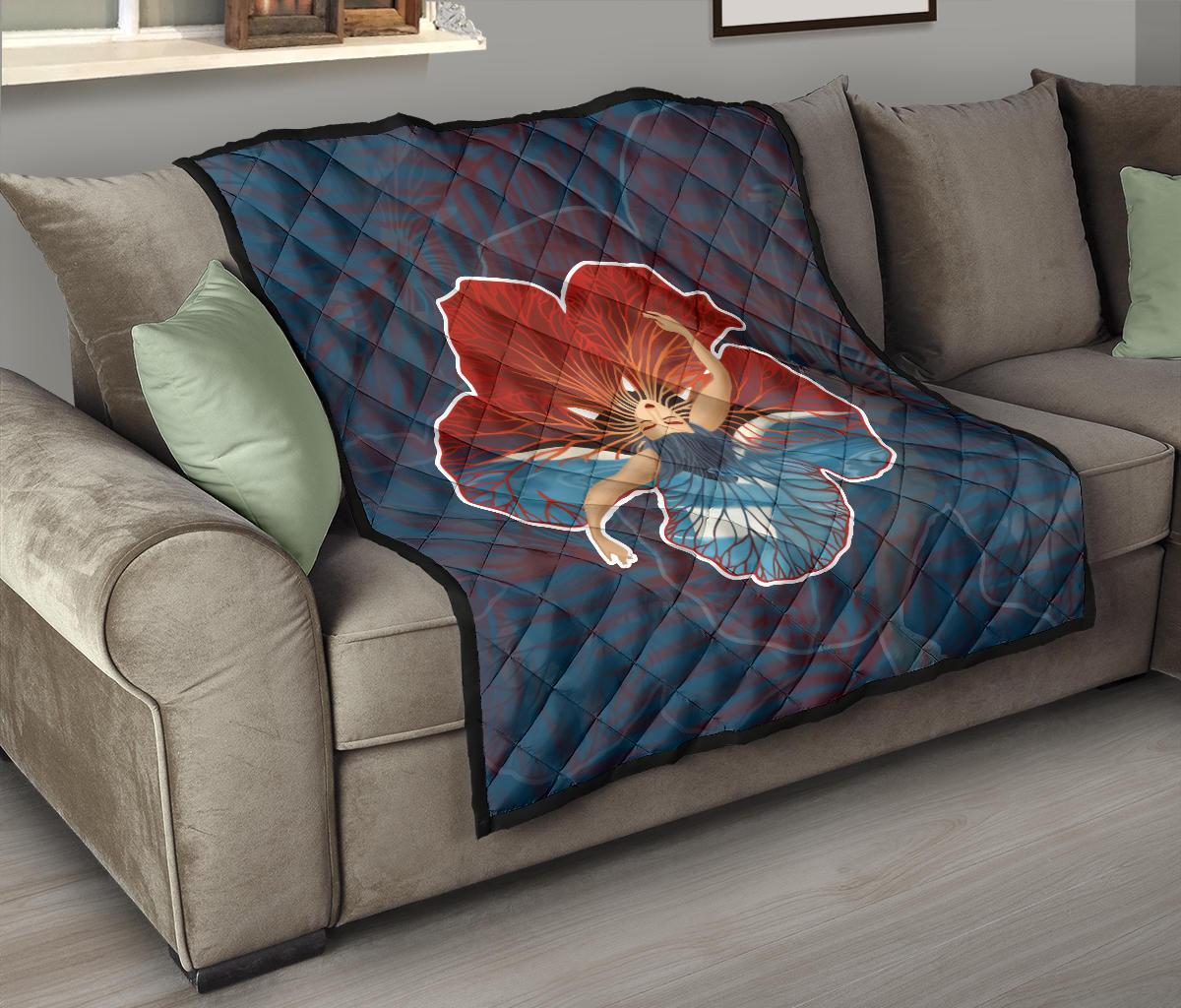 Hula Dance Hibiscus Premium Quilt - Polynesian Pride