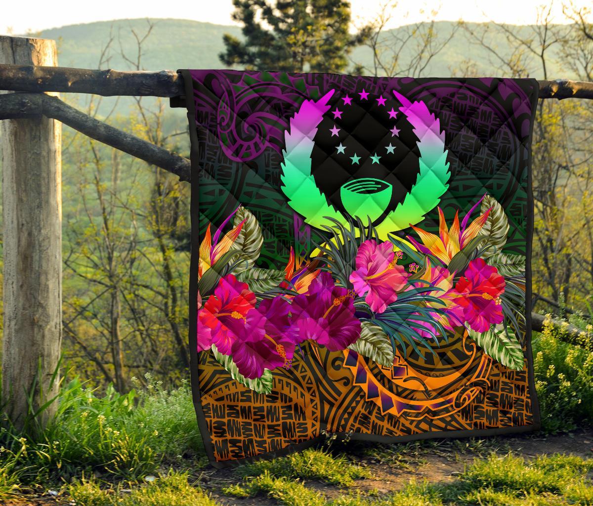 Pohnpei Premium Quilt - Summer Hibiscus - Polynesian Pride