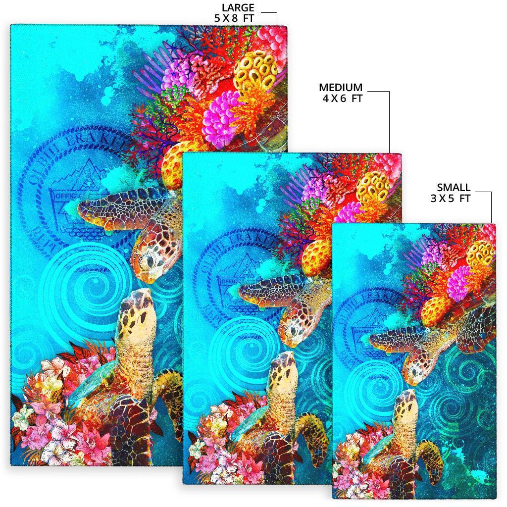Palau Area Rug - Sea Turtle Coral Treasure - Polynesian Pride