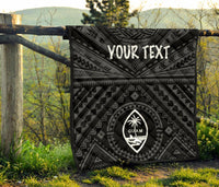 Guam Personalised Premium Quilt - Guam Seal With Polynesian Tattoo Style (Black) - Polynesian Pride