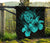 Hawaii Hibiscus Premium Quilt - Turtle Map - Turquoise - Polynesian Pride