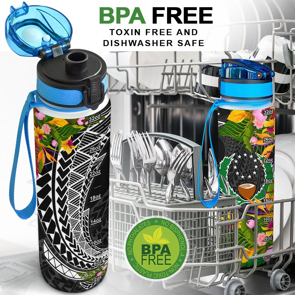 Pohnpei State Hydro Tracking Bottle - Seal Spiral Polynesian Patterns - Polynesian Pride