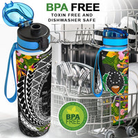 Pohnpei State Hydro Tracking Bottle - Seal Spiral Polynesian Patterns - Polynesian Pride