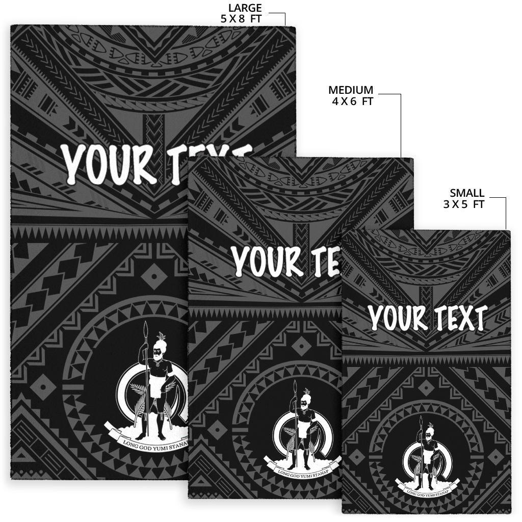 Vanuatu Personalised Area Rug - Vanuatu Seal With Polynesian Tattoo Style - Polynesian Pride