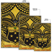 Samoa Area Rug, Samoa Coat Of Arm - Polynesian Tattoo Golden - Polynesian Pride
