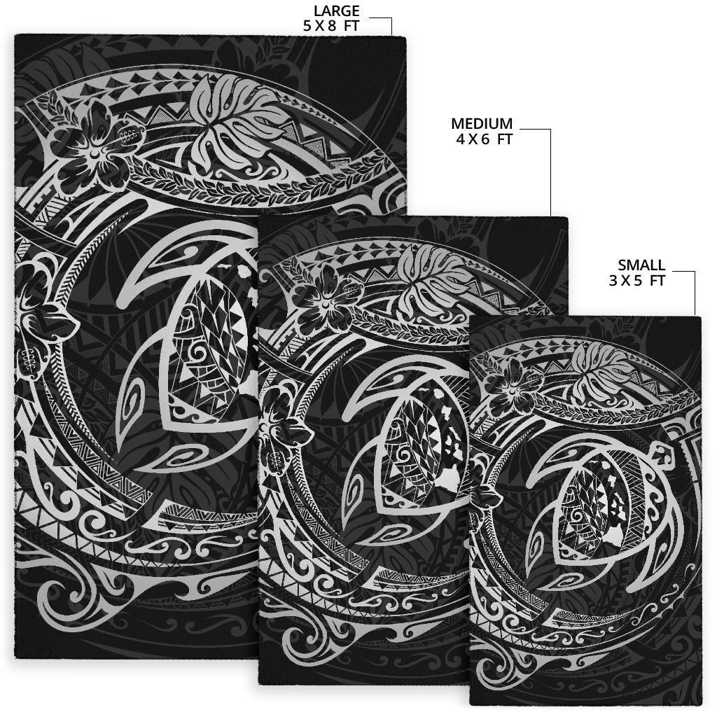 Hawaiian Map Turtle Polynesian Circle Rug AH - Polynesian Pride