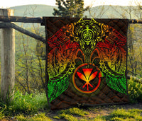 Hawaii Polynesian Premium Quilt - Reggae Kanaka Maoli Turtle Manta Ray - Polynesian Pride