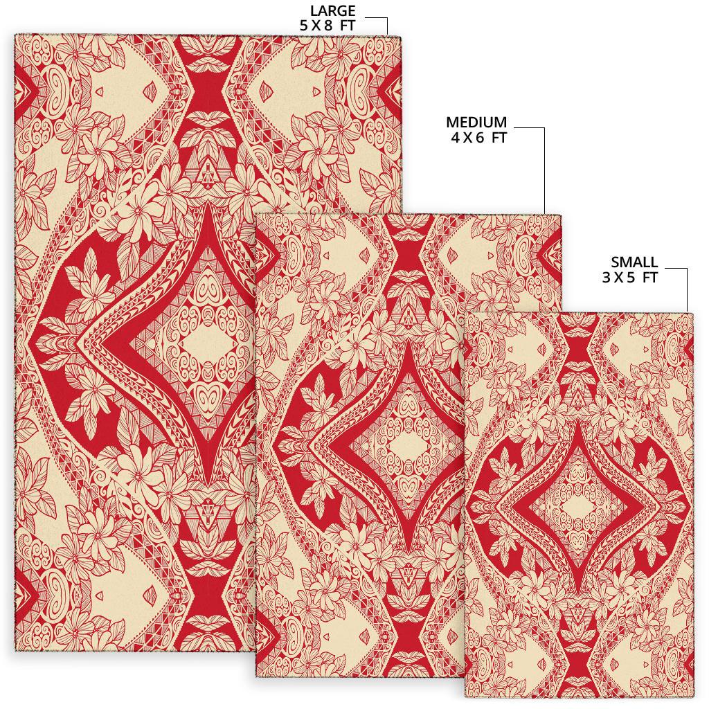 Polynesian Red And Nude Area Rug - Polynesian Pride