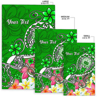 Samoa Custom Personalised Area Rug - Turtle Plumeria (Green) - Polynesian Pride