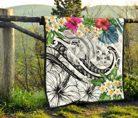 Fiji Polynesian Premium Quilt - Summer Plumeria (White) - Polynesian Pride