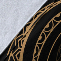 Hawaii Coat Of Arms Premium Blanket - Gold - Frida Style - Polynesian Pride