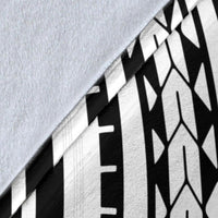 American Samoa Premium Blanket - American Samoa Coat of Arms & Polynesian Tropical Flowers White - Polynesian Pride