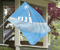 Fiji Tapa Rugby Flag version Style You Win - Blue - Polynesian Pride